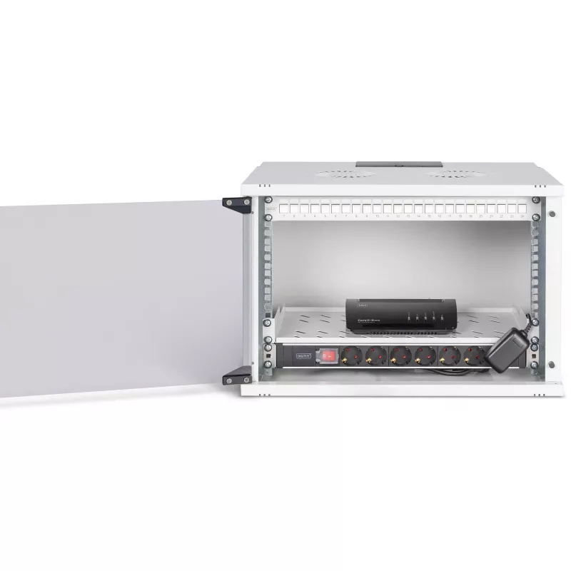 Tīkla komplekts DIGITUS DN-49202-SET 483 mm 7U 540x400 mm plaukta skapītis ar 7U augstumu un 540×400 mm iekšējiem izmēriem