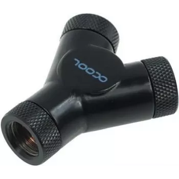 Alphacool HF Y-savienotājs - G1/4 pagriežams - 3x iekšējā vītne - dziļi melns (17066)