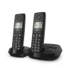Bezvadu analogais/DECT telefons Gigaset PURE 100A Duo — 2 klausules, skaļrunis, zvanītāja ID, 1,5 collu displejs, melns