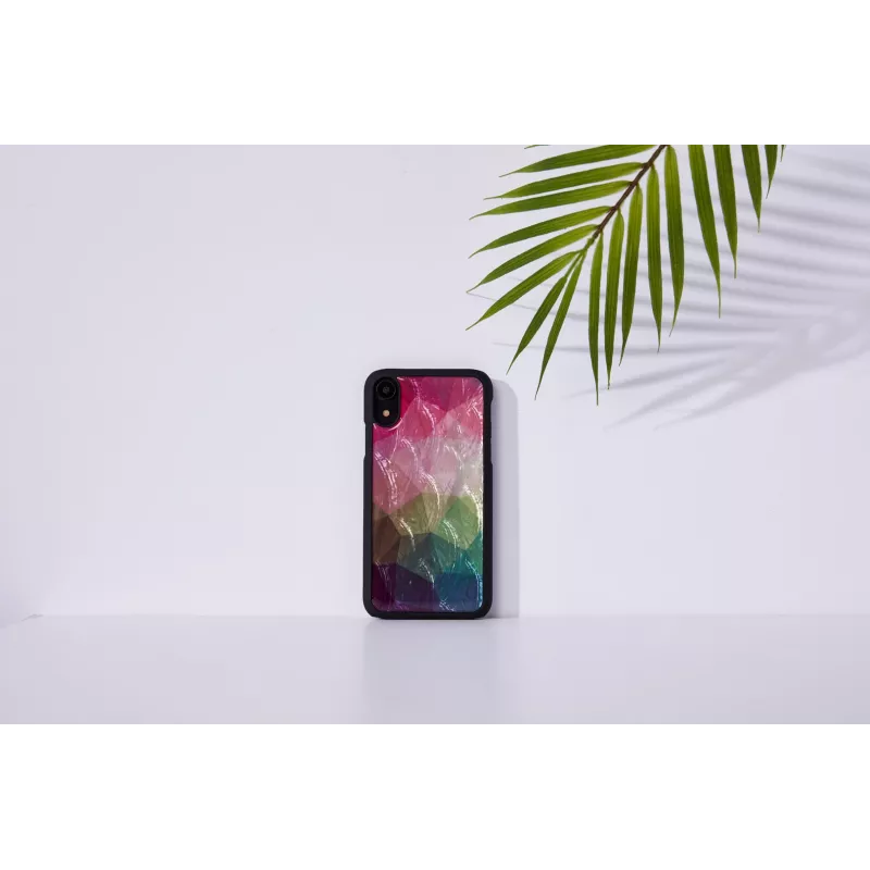 viedtālruņa maciņš iKins iPhone XR — water flower design, Melns