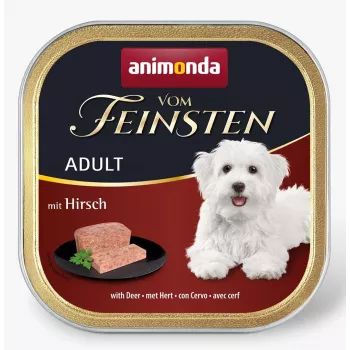 Mitrā suņu barība animonda Vom Feinsten Adult, brieža gaļas garša, 150 g paplāte, 10,5% olbaltumvielu, 4,5% tauku