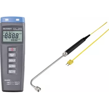 VOLTCRAFT K102 + TP 206 temperatūras mērīšanas instruments -200 līdz +1370 °C Zonde Tips K