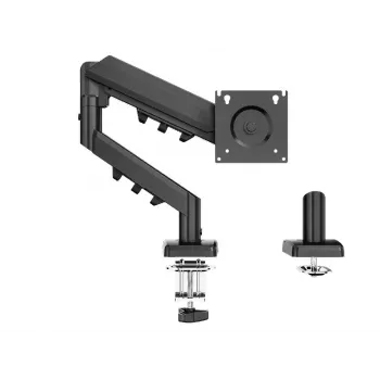 Monitora svira TRACER Pivot Master TRAUCH47659 — regulējams augstums, noliec/grozāms, VESA 100×100, līdz 9 kg, 13–32 collu ekrāniem, uzstādāms uz galda, melna
