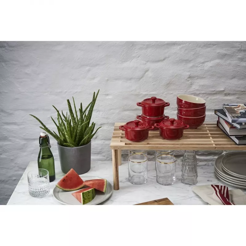 Staub Mini Cocotte Round, 4 gab. - 200 ml, sarkans