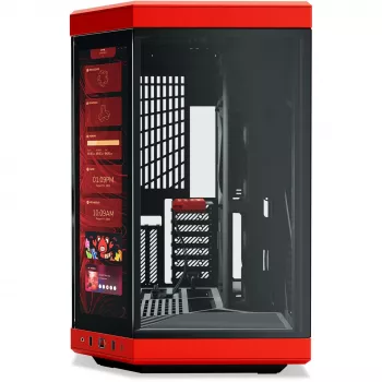 HYTE Y70 Touch Infinite Midi Tower melns, ķiršu krāsa