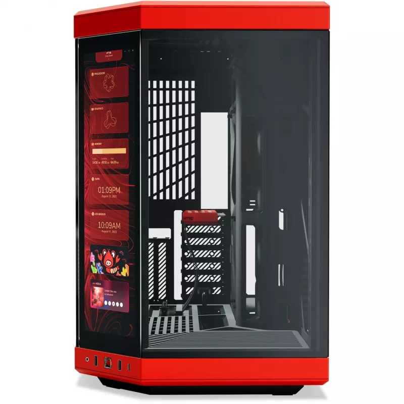 HYTE Y70 Touch Infinite Midi Tower melns, ķiršu krāsa