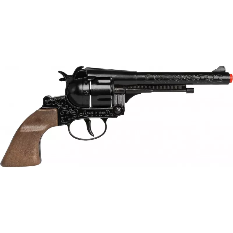 Pulio Metal Cowboy Revolver Gonher — metāla rotaļu patronu revolveris modelis 155122/6