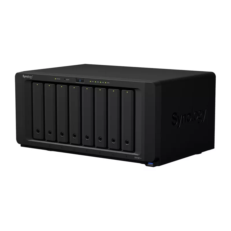 Synology DiskStation DS1821+ NAS/glabāšanas serveris Tornis Ryzen Embedded V1500B 4 GB DDR4 0 TB DiskStation Manager Melns