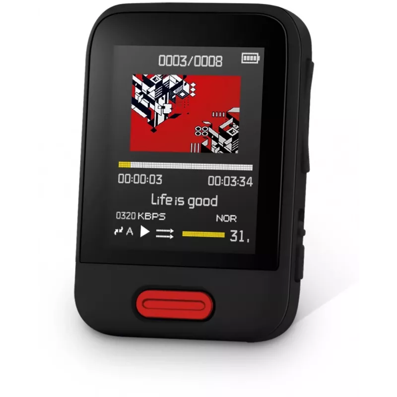 Portable MP3/MP4 player SENCOR SFP 7716RD — 16GB storage, compact media player