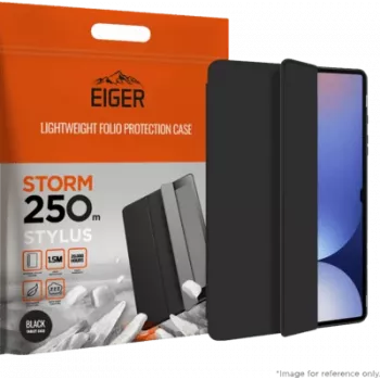 Planšetdatora maciņš Eiger Storm Stylus 250m Galaxy Tab S10 FE+ — melns