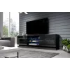 Cama TV skapis QIU 200 MDF melns glancēts/melns glancēts