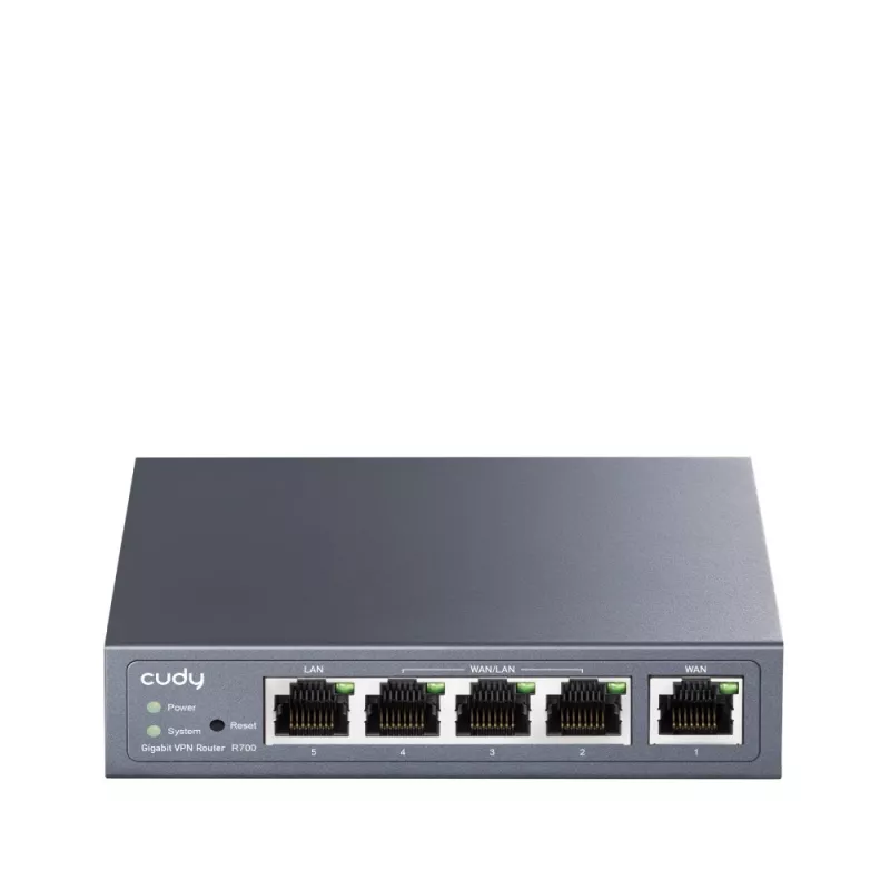 Cudy Gigabit Multi-WAN VPN maršrutētājs vadu tīklam Fast Ethernet, Gigabit Ethernet, pelēks