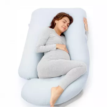 Momcozy PP101 U veida grūtniecības spilvens, tumši pelēks velūrs