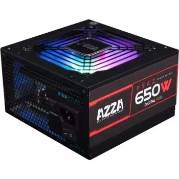 Azza PSAZ-650W(ARGB) barošanas bloks 20+4 kontaktu ATX Melns