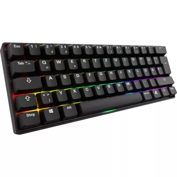 Klaviatūra Sharkoon 100065630 60% vadu USB QWERTZ vācu melna