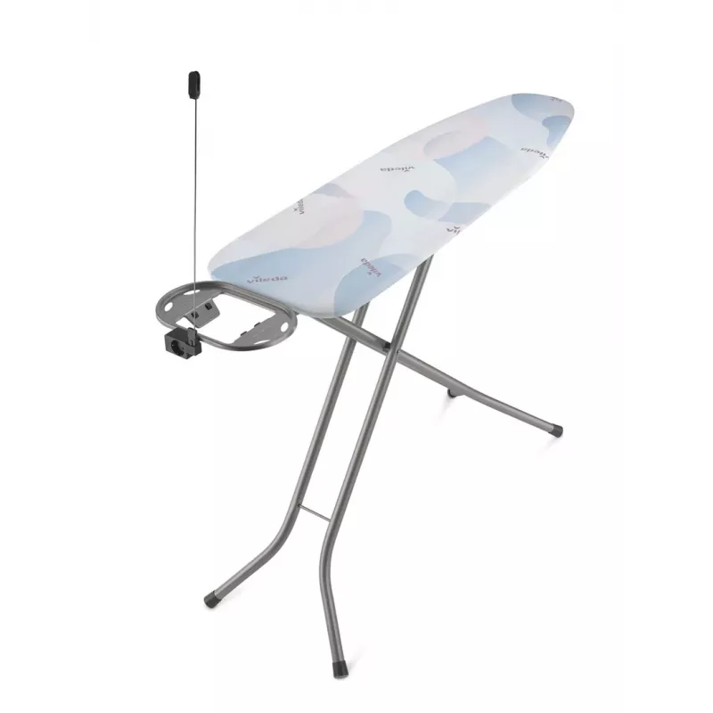 Pilna izmēra gludināmais dēlis VILEDA Bravo Plus 143032 — regulējams augstums 80–97 cm, dēlis 380×1200 mm, tērauda sieta virsma