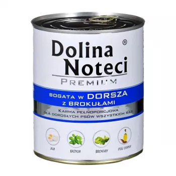 Mitrā suņu barība dolina noteci Premium — menca un brokoļi, 800 g, pieaugušiem suņiem, bez graudiem, bez lipekļa