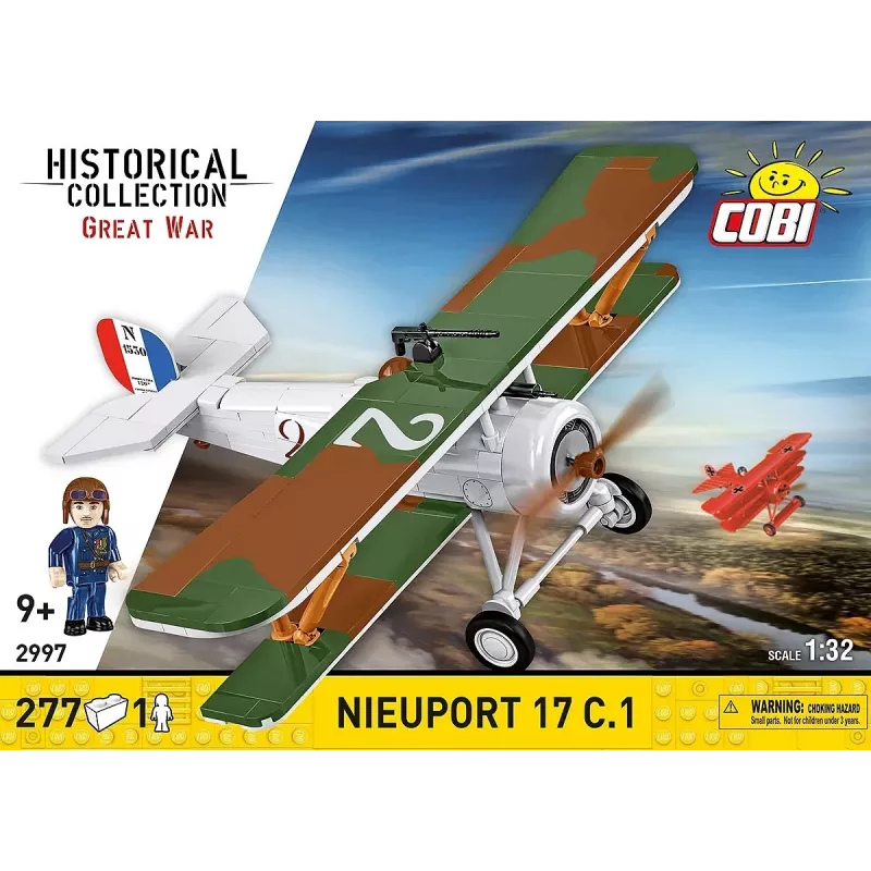 Konstruktors Cobi Blocks Nieuport 17 C.1 277 gab. — Modeļa lidmašīnas komplekts, kolekcionējams klucīšu komplekts