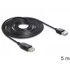 USB kabelis DeLOCK EASY-USB 2.0-A 5m melns