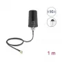Ārējā antena DELOCK 81473 — 5G LTE, GNSS, Wi‑Fi 6, SMA savienotājs, pastiprinājums 1,1–4,0 dBi, daudzvirzienu