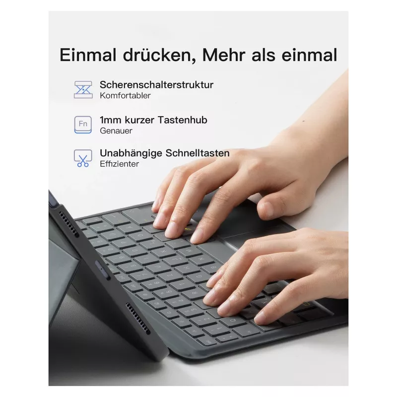 inateck tastatūra iPad 11 iPad 10. paaudzei Com. QWERTZ pelēka