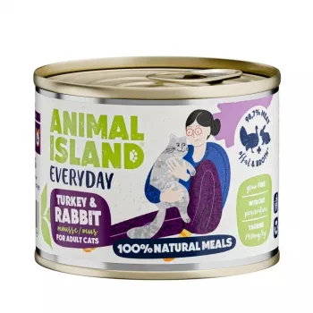 ANIMAL ISLAND Everyday Turkey and rabbit - mitrā kaķu barība - 200g
