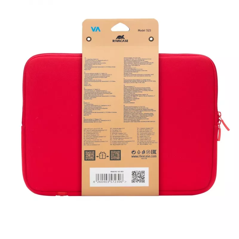Portatīvā datora futrālis-apvalks Rivacase 5123 33,8 cm (13,3 collas) sarkans