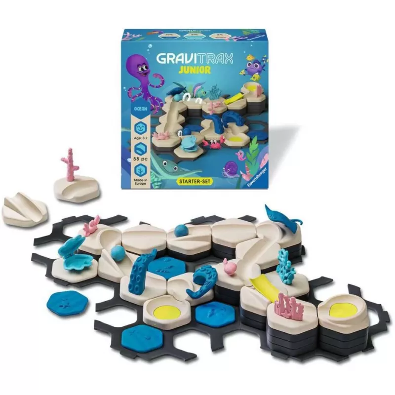 Bumbiņtrases konstruēšanas komplekts Ravensburger GraviTrax Junior Starter Set S Desert track, modelis 24585