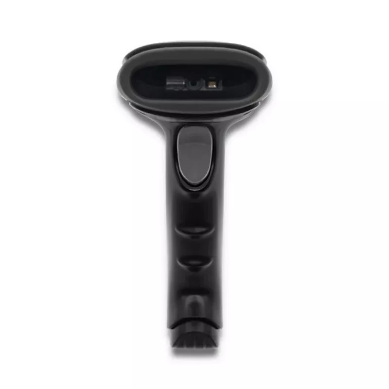 Rokas svītrkodu lasītājs QOLTEC 50868 — 1D/2D lāzera skeneris, USB vadu un bezvadu, darba attālums 600 mm, melns