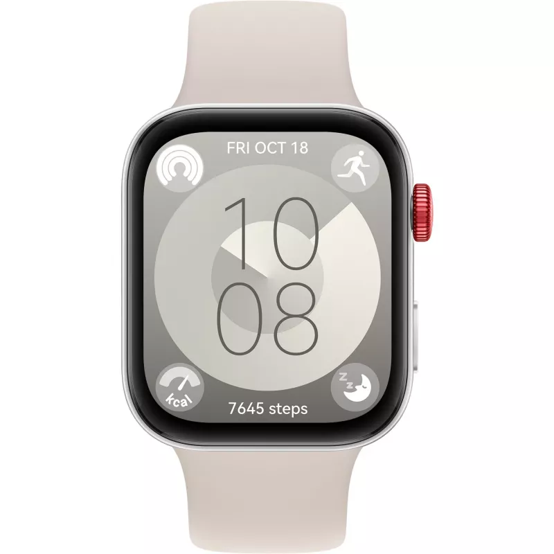 Huawei Watch Fit 3 - Alumīnija sakausējums - Viedpulkstenis ar siksniņu - Āda - Balts - Plaukstas locītavas izmērs: 120-190 mm - Displejs 4.6 cm (1.82) - Bluetooth
