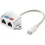 Renkforce RJ45 T veida tīkla adapteris CAT 5e [2x RJ45 ligzda - 1x RJ45 spraudnis] 15,00 cm metāls (RF-4538140)