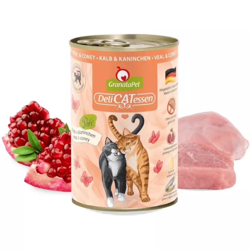 GRANATAPET DeliCATessen Teļa gaļa un zaķis - mitrā kaķu barība - 400g