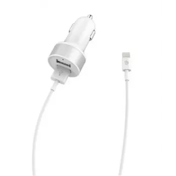 Automašīnas lādētājs Devia Smart Series Dual USB 2.4A ar integrētu Lightning kabeli