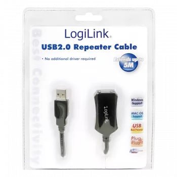 LogiLink USB 2.0 pagarinātājkabelis - 5,0 m USB kabelis 5 m USB A