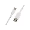 USB kabelis Belkin CAB002BT1MWH 1m USB A uz USB C balts