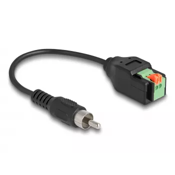 DeLOCK kabelis RCA spraudnis uz spaiļu bloka adapteri ar spiedpogu 15 cm