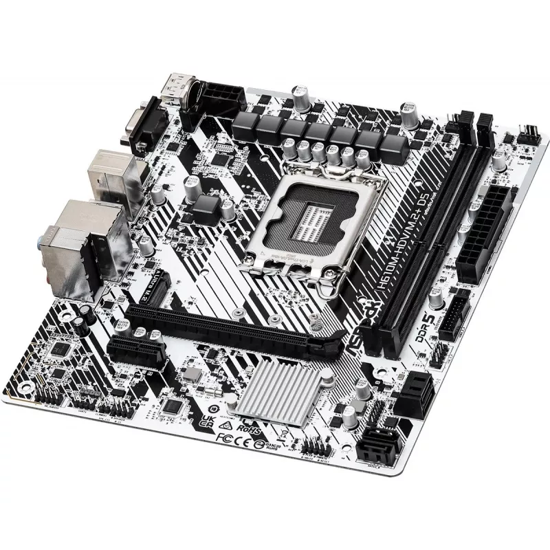 Mātesplate ASRock H610M-HDV/M.2+ D5 — Intel H610, LGA 1700, microATX, 2× DDR5 DIMM, M.2, HDMI 2.1, DP 1.4
