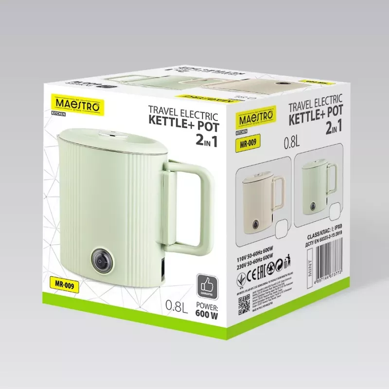 Elektriskā tējkanna Maestro MR-009 0,8 L 600 W ceļojumu katliņš, bēša