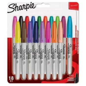 Sharpie Fine marķieris 18 gab. Smalks uzgalis Daudzkrāsu