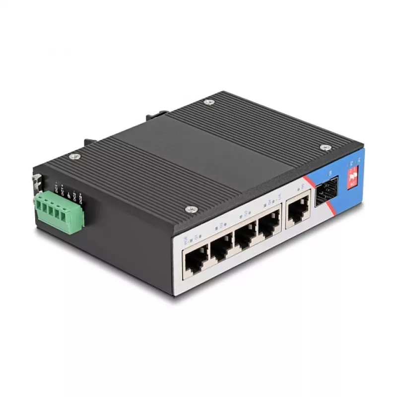 Tīkla slēdzis DELOCK 80164 4 portu Gigabit PoE ar 1 augšupsaites RJ45 portu