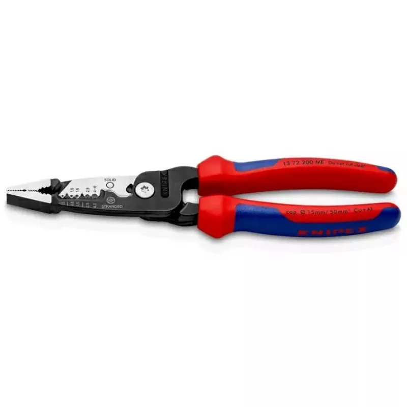 Knipex 13 72 200 ME kabeļu noņēmējs melns, zils, sarkans, nerūsējošais tērauds