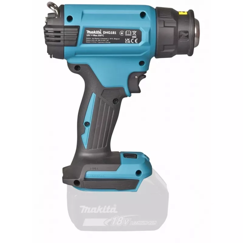 Makita DHG181ZK - Karstā gaisa pūtējs - Bezvadu - 120 - 200 l/min - bez akumulatora, bez lādētāja - 18 V (DHG181ZK)