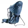 Bērnu nēsāšanas mugursoma Deuter Kid Comfort Pro, zila, poliamīds, maks. 22 kg, saulessargs, sānu kabata