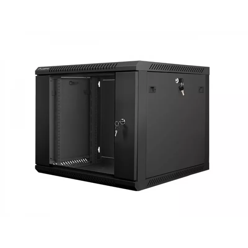 Sienas skapis LANBERG 9U 19 collu WF01-6609-10B, 600×600×507 mm, 60 kg, IP20, melns