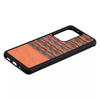 Telefona maciņš man and wood Samsung Galaxy S20 Ultra — brūns rūtains raksts ar melnu apdari