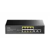 Tīkla slēdzis Cudy FS1010PG — 10/100 Mbps, 8 PoE porti, 2 augšupielādes porti, 120 W PoE budžets, metāla korpuss