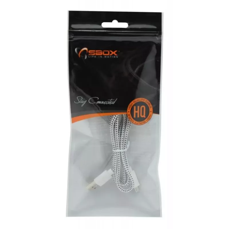 Sbox USB-1031W USB->Micro USB 1M balts