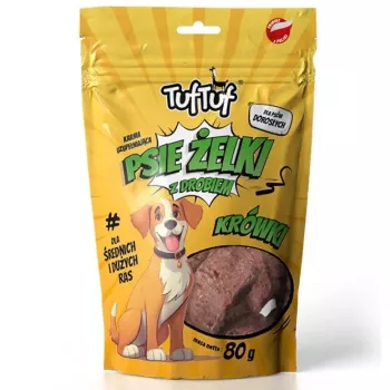 Suņu gardumi TufTuf Poultry Fudge 80 g — mīksti, košļājami treniņu našķi ar mājputnu garšu, bez cukura, bez lipekļa