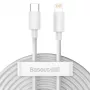 Baseus Simple Wisdom Data kabelis Kit USB-C to Lightning PD 20W (2GAB/KOMPLEKTS) 1.5m Balts