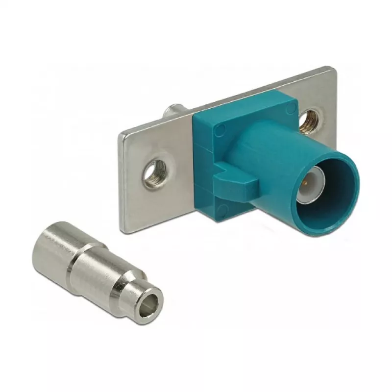 Koaksiālais savienotājs DELOCK 89826 — FAKRA Z vīrišķais, zeltīti kontakti, 21.2×24×7.5 mm